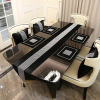 Bieżnik na stół jadalny Boże Narodzenie Nowoczesny Elegancki Luksusowy Ślubny Flanelowy Bieżnik na stół z frędzlami Na Imprezę Dekoracja domu tablerun