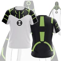 Anime Omnitrix Ben10 Cosplay T-Shirts 3D Ben Tennyson Print Kids Cartoon Tee Summer Men Women Harajuku Short Sleeve Top L gray
