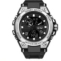 New Sport Relogio Men's Watch Waterproof Military Men's Watches Multifunctional With Dual Display Luminous black
