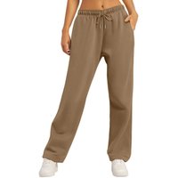 Women's Casual Fleece Winter Sweatpants with Elastic Waistband XL coffee