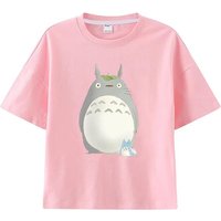 Summer Cartoon Miyazaki Totoro Print Children's Cotton T-shirt Short-sleeve Street Fashion Girls Clothes Cute Funny Kid Tees Top 130 white