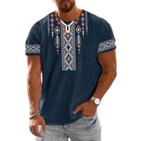 Vintage Ethnic T-shirt 3D Print Clothing O-neck Men Tops Oversized Short Sleeve Tee Summer Loose Male Streetwear Mens Clothes S black