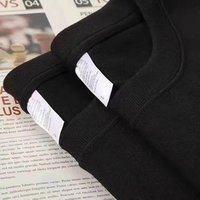 320g Heavy Solid Color Men's Crewneck T-Shirt: Opaque, American Style, Loose Fit, Short Sleeve, Summer Wear XXXL (200-220 lbs) black