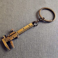 Joom Home Supplies Fashion Accessories Mini Vernier Caliper Key Ring Portable Keychain bronze