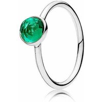 Original 925 Sterling Silver Ring Month Droplet with Colorful Crystal for Women Wedding Party Gift Europe Fashion Jewelry 8 white