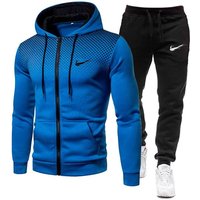 Mens Womens Hooded Fleece Sweatshirt Set Casual Long Sleeve Top Pants Sport Outfit XL black