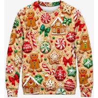 2027 New Ugly Christmas Fashion Animal Jesus Snowman 3D Printed Xmas Sweater Loose Breathable Holiday Wear Pullovers S beige