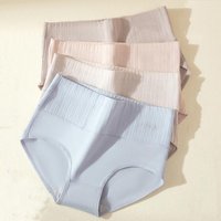 High Waist 4Pcs/Set Cotton Panties Women Underwear Briefs Female Lingerie Plus Size M-5XL XL white