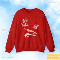 Fly Atlantic Princess Diana Sweatshirt Retro 80s Sporty Crewneck Winter Clothes Women Aesthetic Sweaters Casual Long Sleeve Tops 2XL white