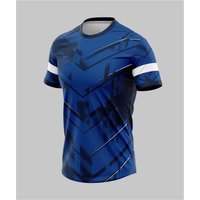 Simple Fashion Sports T-shirts For Men Summer Outdoor Short Sleeve 3D Printed T Shirts Casual Oversized Breathable Gym Tees Tops XL blue