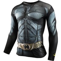 Spring and Autumn Round Neck 3D Superhero Series Printed Top Fashionable Casual Long Sleeved Men's T-shirts XL gray