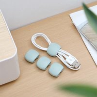 Joom 4pcslot Pretty Cable Winder USB Cable Earphone Cable Organizer Holder Buckle Portable Tiny Office Accessories Cable Organizer green