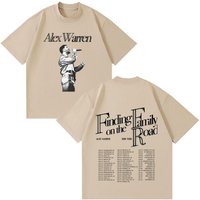 Alex Warren 2026 Tour Graphic Merch T Shirts Unisex Unisex Fashion Vintage Tshirts Short Sleeve Cotton Loose Gothic Punk T Shirts L beige