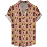 Summer Harajuku 3D Printed Sexy Styles Shirts Hentai Patterns Graphic Short Fashion Funny Cool Men Blouses XL beige