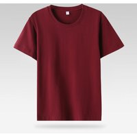 Cotton Solid Colors Blank T Shirts Mens Women Short Sleeve Daily Tees Casual Regular Fit Summer Basic O-neck Tops Asian M wine red