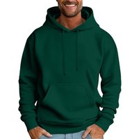 Men's Casual Loose Sweatshirt Solid Color Drawstring Large Pocket Hoodie Sports Sweatshirt M black