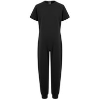 Unisex Kids Special Needs Adaptive Clothing Short Sleeve Back Invisible Zipper Solid Color Full Body Jumpsuit 5-6 Years black