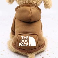 Pet Clothes Autumn Winter Pet Hoodie Dog Warm Coat Cotton Jacket Sport Puppy Cloth The Dog Face Small Dogs Cat Pet Clothes Winter Coat XL brown