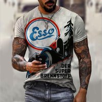 2022 Summer Vintage Men's T Shirt 3d Retro Motorcycle Oversized Tshirts For Men Clothing Biker Racing T-shirts Motor Tees Tops 6XL black