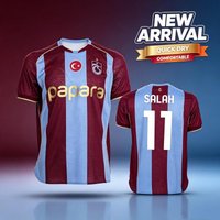 26-27 Trabzonspor Salah Football Jersey Shirt, Men Summer New 3D Sports Tshirt, Training Breathable Quick Drying Sweatshirt Tops 6XL