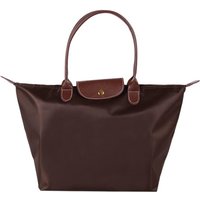 New Nylon Beach Tote Bag Fashion Womens Handbag Tote Oxford Shoulder Bags Female Waterproof Dumplings Folding Shopping Bag 2024 L brown