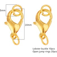 Joom 10Pcs Alloy Lobster Clasp Jump Rings For Bracelet Necklace Chains DIY Jewelry Making Findings Supplies 14mm gold