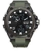 New Sport Relogio Men's Watch Waterproof Military Men's Watches Multifunctional With Dual Display Luminous black
