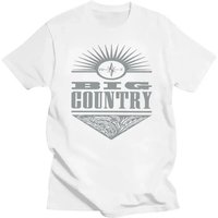 Big Country Band Logo T-Shirt for Men Women, Retro Post Punk Rock Graphic Tee, Oversized Polyester Musician Top Streetwear 2XL white