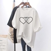 Plus size Fat Girl T-shirt Women Slimming High Sense Tee Belly Covering Oversize O-neck Short Sleeve Top XL white