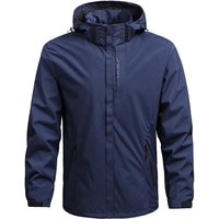 Men's Waterproof Windproof Jacket with Hood Lightweight Outdoor Raincoat for Hiking Climbing XXXL blue
