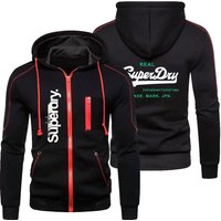 Men's Printed Fleece Hoodie and Sweatshirt Set by SUPERDRY XXL black
