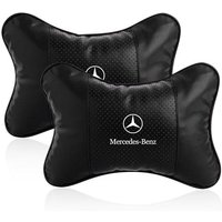 Car Seat Headrest Auto Logo Neck Pillow Car Goods Car accessories For Mercedes Benz AMG W205 W204 W203 W211 GLC GLE CLA W212 W213 W201 W210 W124 2pcs benz