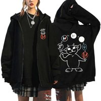 Rock Band Twenty One Pilots Vintage Zippered Hoodie Men Women Sweatshirt Casual Long Sleeve Streetwear Zipper 3XL gray