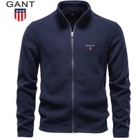 Gant 2026 Autumn and Winter Men's Fleece Soft Shell Jacket Plus Men's Zipper Sweatshirt XXL black