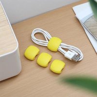 Joom 4pcslot Pretty Cable Winder USB Cable Earphone Cable Organizer Holder Buckle Portable Tiny Office Accessories Cable Organizer yellow