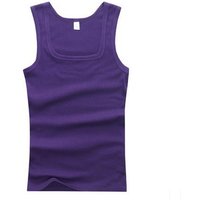 Men Muscle Vests Cotton Underwear Sleeveless Tank Top Solid Muscle Vest Undershirts Square Collar Gymclothing Bodybuilding Tank Tops XL purple