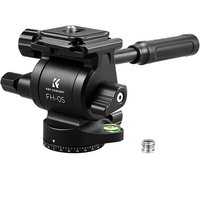 KENTFAITH K&F CONCEPT Metal Fluid Head for Tripod, 3kg/6.6lbs Camera Fluid Head with Removable Handle, 360° Smooth Pan, -70° to +90° Tilt, for DSLR & Mirrorless Cameras