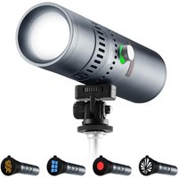 KENTFAITH K&F CONCEPT SP25C 25W RGB Photography Flashlight with 20 Gobos & 4 Colors, 9000mAh Portable Zoomable Video Spotlight, 4000 Lux Studio Light for Portrait, Video Recording & Content Creation, Gray