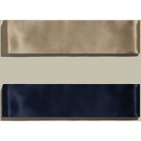 LILYSILK Set Fascia Multiuso In Seta Blu Navy+Tortora 100% Seta Naturale Per Tutti I Tipi E Lunghezze Di Capelli