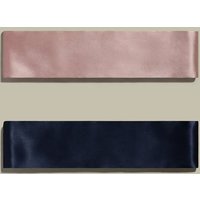 LILYSILK Set Fascia Multiuso In Seta Blu Navy + Rosa Rosato 100% Pura Seta Per Tutti I Tipi E Lunghezze Di Capelli