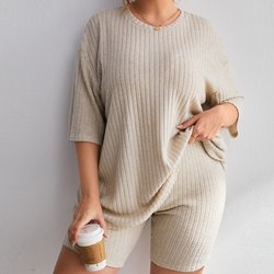 taglie forti Maglietta con spalla cadenti & Pantaloncini da ciclismo