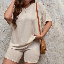 Taglie Forti Maglietta con spalla cadenti & Pantaloncini da ciclismo