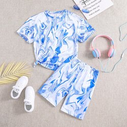 Da Ragazze Pantaloncini da motociclista e Maglietta con stampa marmo