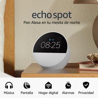 Haut-parleurs Amazon Echo Spot Blanc avec Alexa, Wi-Fi, 2,1W, écran tactile