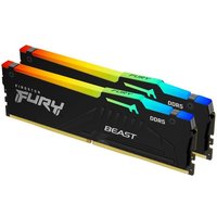 Mémoire RAM Kingston FURY Beast RGB 128Go 2x64Go DDR5 5600MHz CL36 Intel XMP AMD EXPO Noir