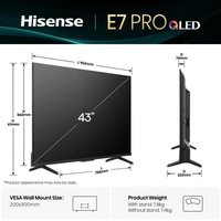 Hisense Hisense QLED 43E77Q PRO 43" 4K UltraHD 144Hz Smart TV VIDAA Dolby Vision HDR10+ Gaming Standard