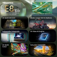 Hisense Hisense QLED 65E8S 65" 4K UltraHD 144Hz Smart TV HomeOS HDR10+ Dolby Vision Subwoofer Standard