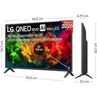 LG LG QNED MiniLED 43QNED80B6B 43" 4K UltraHD 60Hz Smart TV WebOS HDR10 Pro AI α7 Gen9 Standard
