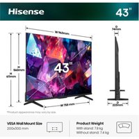 Hisense Hisense QLED 43Q7S PRO 43" 4K UltraHD 144Hz Smart TV VIDAA HDR10+ Dolby Atmos Standard
