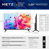 Metz Metz QLED 43MQH7000Z 43" Full HD 60Hz Smart TV Google TV HDR10 Bluetooth Standard